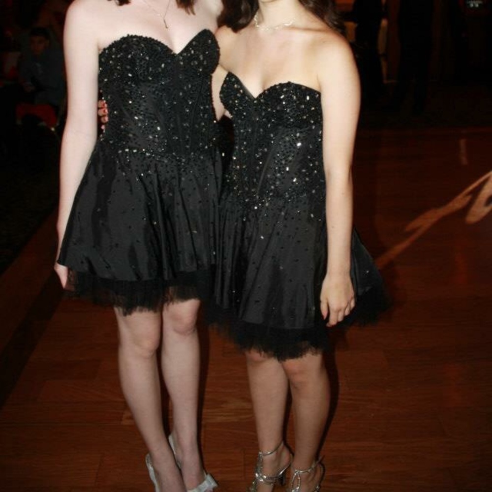 Black Embellished Prom Dress